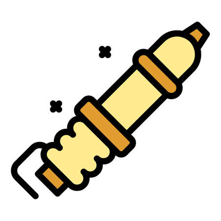 Car candle icon. Outline car candle vector icon color flat isolatedのイラスト素材