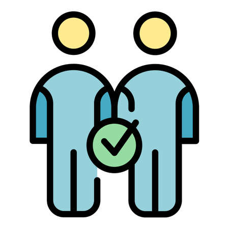 Acquaintance approved icon. Outline acquaintance approved vector icon color flat isolatedのイラスト素材