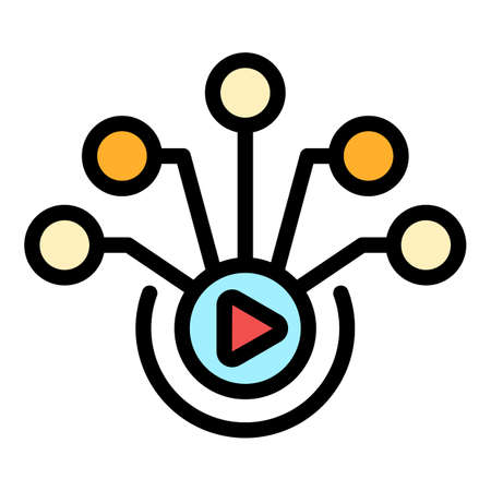 Movie roles icon. Outline movie roles vector icon color flat isolatedのイラスト素材