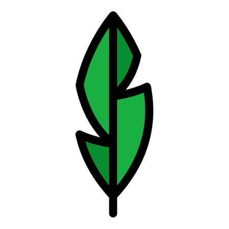 Ink feather icon. Outline ink feather vector icon color flat isolatedのイラスト素材