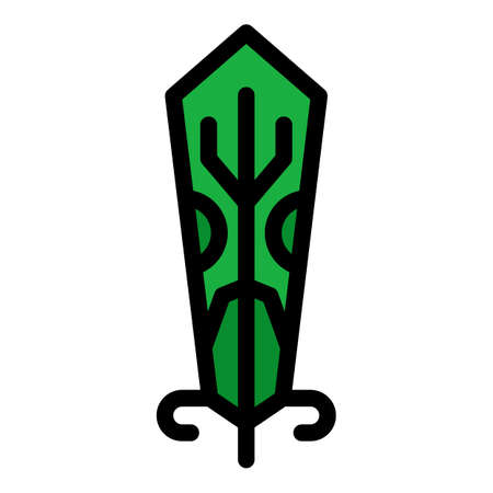 Decor feather icon. Outline decor feather vector icon color flat isolatedのイラスト素材