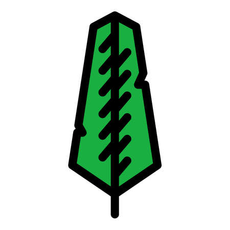 Wing feather icon. Outline wing feather vector icon color flat isolatedのイラスト素材