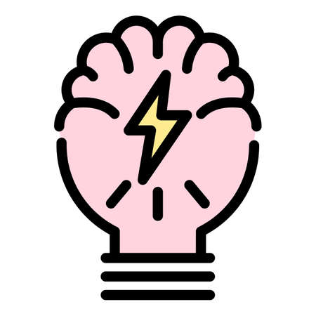 Resource idea icon. Outline resource idea vector icon color flat isolatedのイラスト素材