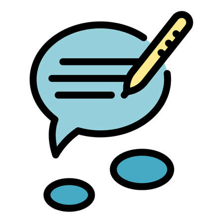 Writing idea icon. Outline writing idea vector icon color flat isolatedのイラスト素材