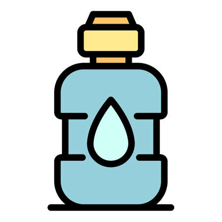 Bottle rinse icon. Outline bottle rinse vector icon color flat isolatedのイラスト素材