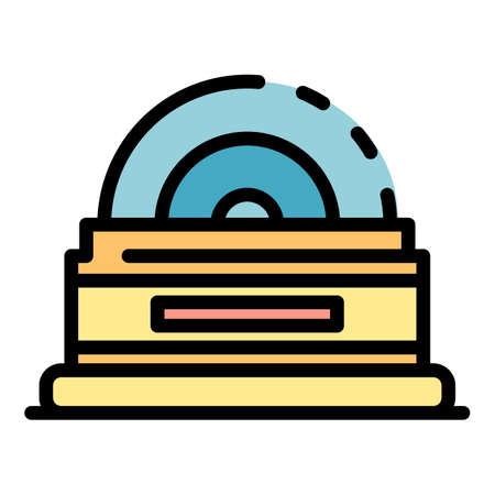 Burnish grinding machine icon. Outline burnish grinding machine vector icon color flat isolatedのイラスト素材