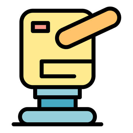 Belt grinding machine icon. Outline belt grinding machine vector icon color flat isolatedのイラスト素材
