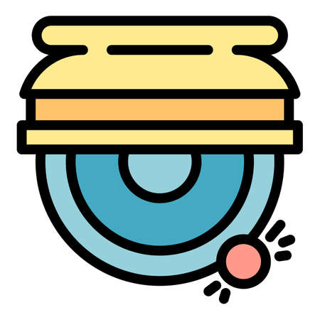 Carpentry grinding machine icon. Outline carpentry grinding machine vector icon color flat isolatedのイラスト素材