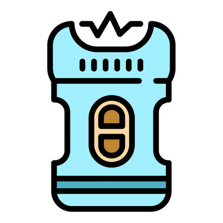 Taser gun icon. Outline taser gun vector icon color flat isolatedのイラスト素材