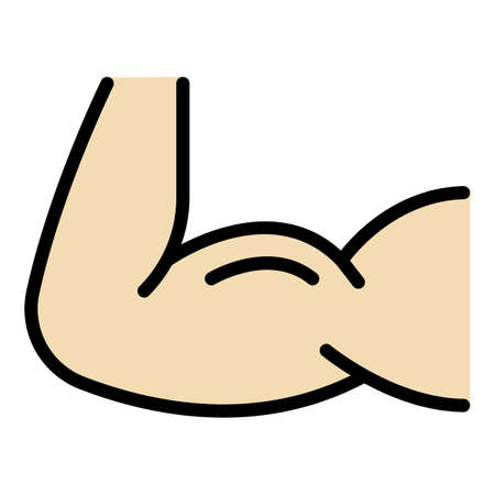 Healthy muscle icon. Outline healthy muscle vector icon color flat isolatedのイラスト素材