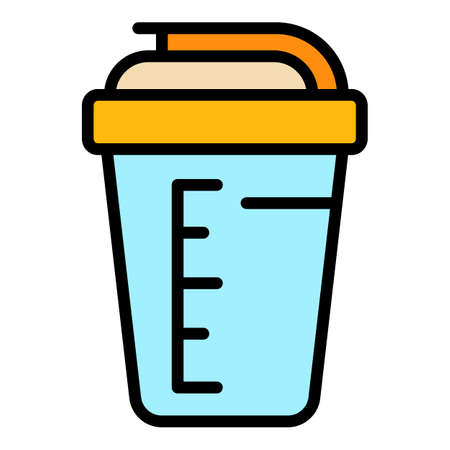 Sport shaker icon. Outline sport shaker vector icon color flat isolatedのイラスト素材