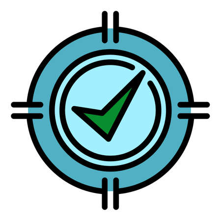 Mentor target icon. Outline mentor target vector icon color flat isolatedのイラスト素材