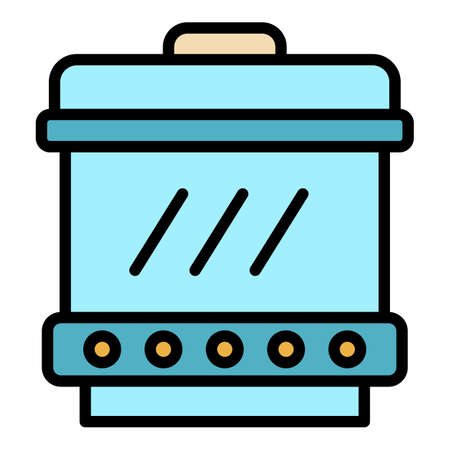 Steel smokehouse icon. Outline steel smokehouse vector icon color flat isolatedのイラスト素材