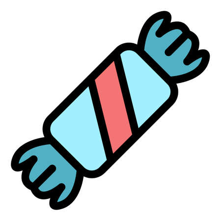 Sweet candy icon. Outline sweet candy vector icon color flat isolatedのイラスト素材