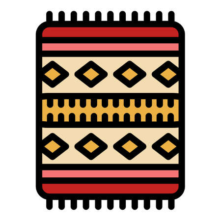 Prayer mat icon. Outline prayer mat vector icon color flat isolatedのイラスト素材