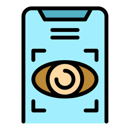 Privacy password icon. Outline privacy password vector icon color flat isolatedのイラスト素材