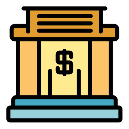 Money holder icon. Outline money holder vector icon color flat isolatedのイラスト素材