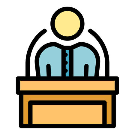 Speaker icon. Outline speaker vector icon color flat isolatedのイラスト素材