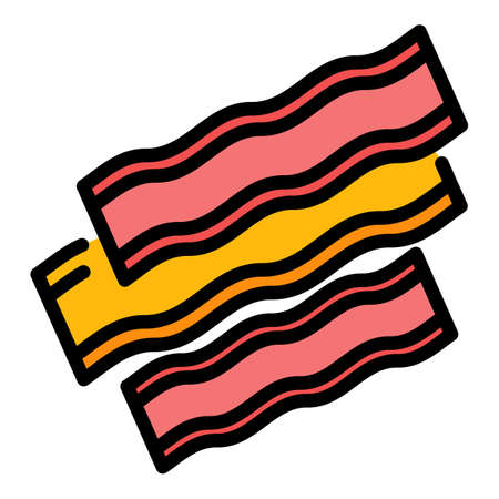 Bacon barbecue icon. Outline bacon barbecue vector icon color flat isolatedのイラスト素材