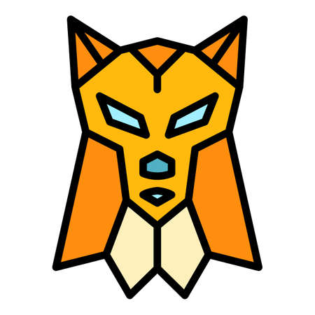 Canine wolf icon. Outline canine wolf vector icon color flat isolatedのイラスト素材