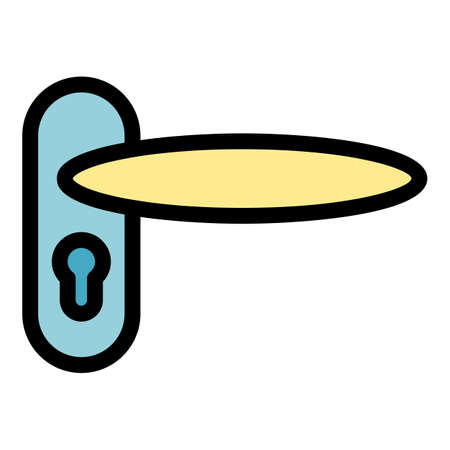 Device door handle icon. Outline device door handle vector icon color flat isolatedのイラスト素材