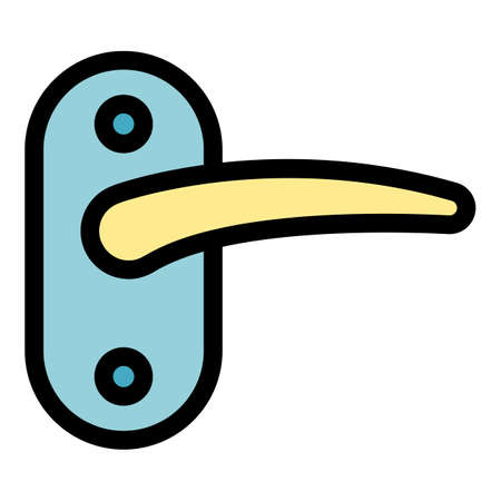 Entry door handle icon. Outline entry door handle vector icon color flat isolatedのイラスト素材