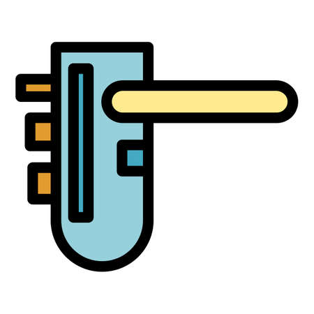 Accessory door handle icon. Outline accessory door handle vector icon color flat isolatedのイラスト素材