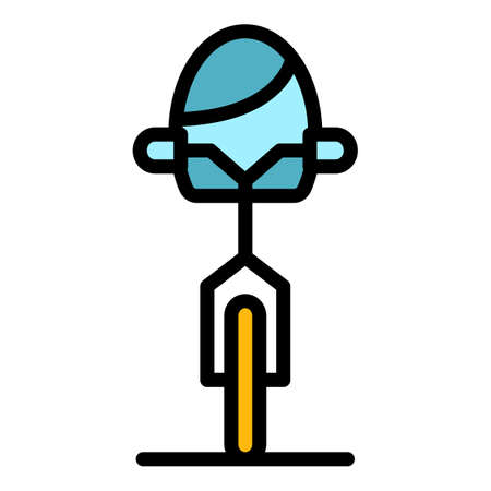 Children bike icon. Outline children bike vector icon color flat isolatedのイラスト素材