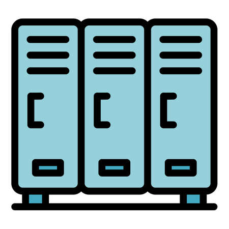 Sport locker icon. Outline sport locker vector icon color flat isolatedのイラスト素材