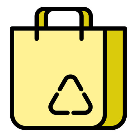 Eco label pack icon. Outline eco label pack vector icon color flat isolatedのイラスト素材