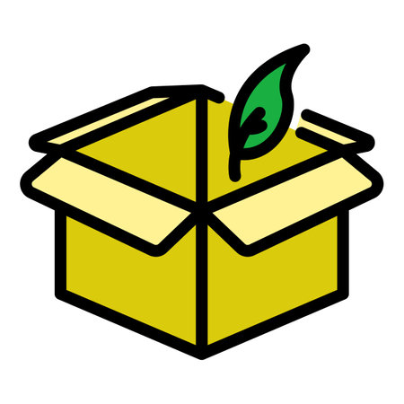 Organic box icon. Outline organic box vector icon color flat isolatedのイラスト素材