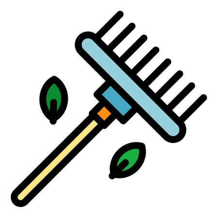 Garden tool icon. Outline garden tool vector icon color flat isolatedのイラスト素材