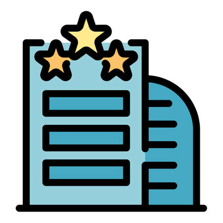 City hotel icon. Outline city hotel vector icon color flat isolatedのイラスト素材