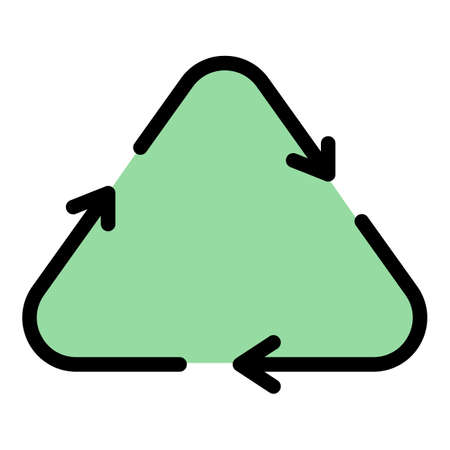 Recycle triangle icon. Outline recycle triangle vector icon color flat isolatedのイラスト素材
