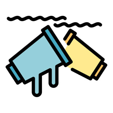 Bio plastic water icon. Outline bio plastic water vector icon color flat isolatedのイラスト素材