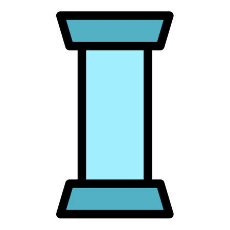 Metallic pipe icon. Outline metallic pipe vector icon color flat isolatedのイラスト素材