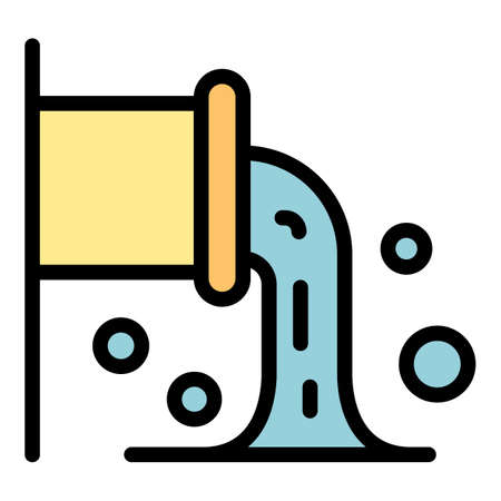 Pipe waste icon. Outline pipe waste vector icon color flat isolatedのイラスト素材