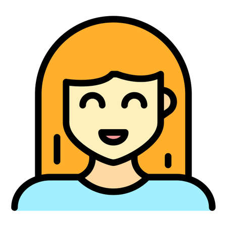 Granddaughter icon. Outline granddaughter vector icon color flat isolatedのイラスト素材