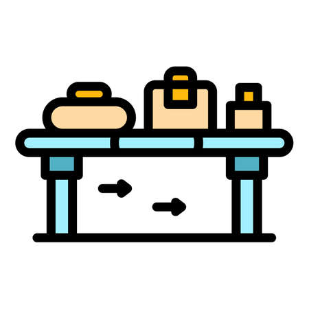 Luggage control icon. Outline luggage control vector icon color flat isolatedのイラスト素材
