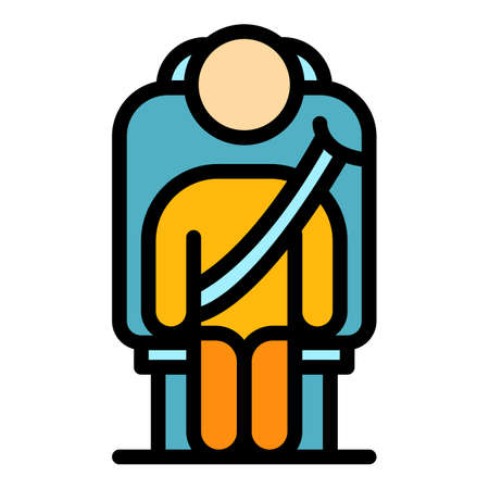 Plane tourist icon. Outline plane tourist vector icon color flat isolatedのイラスト素材