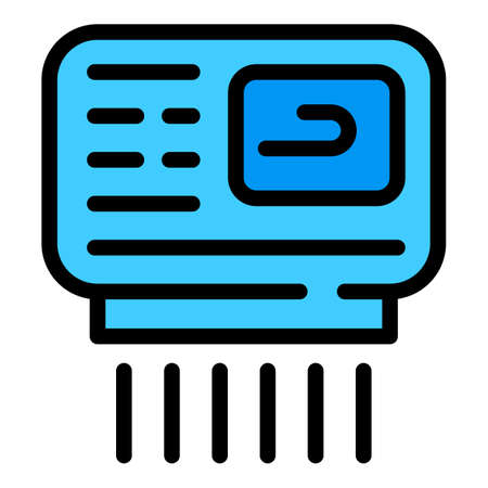 Toilet hand dryer icon. Outline toilet hand dryer vector icon color flat isolatedのイラスト素材