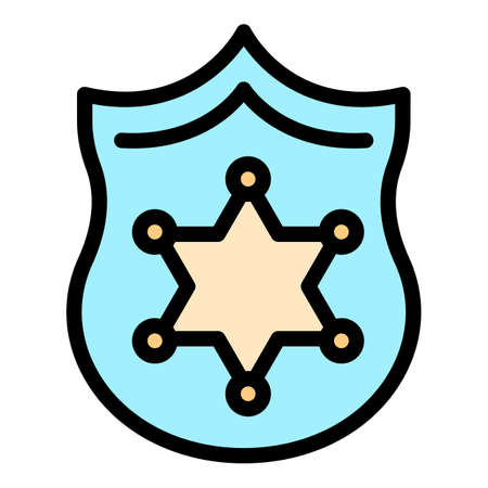 Police authority icon. Outline police authority vector icon color flat isolatedのイラスト素材