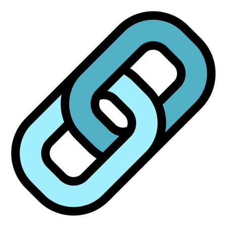 Chain url icon. Outline chain url vector icon color flat isolatedのイラスト素材