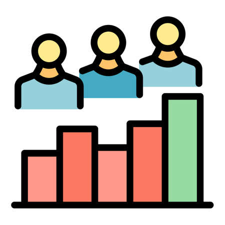 Market evolution icon. Outline market evolution vector icon color flat isolatedのイラスト素材