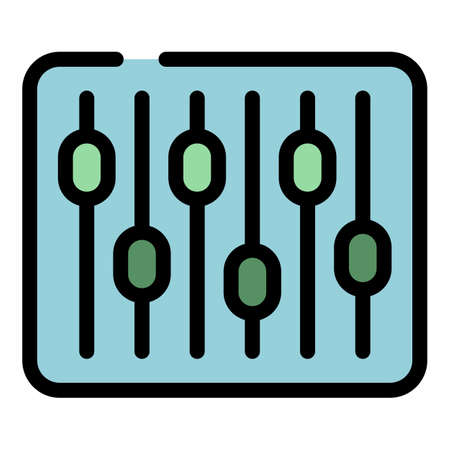 Speech equalizer icon. Outline speech equalizer vector icon color flat isolatedのイラスト素材