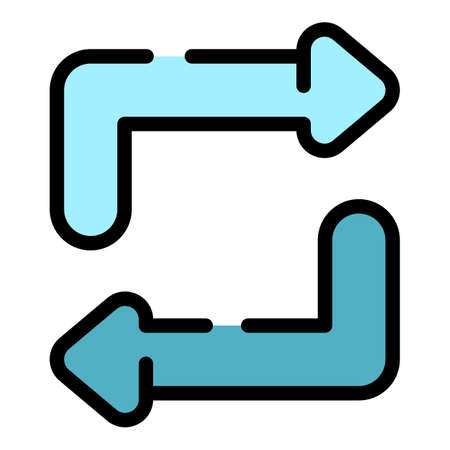 Repost icon. Outline repost vector icon color flat isolated