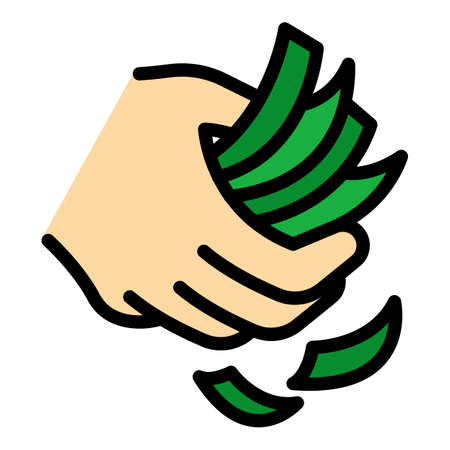 Cooking hands icon. Outline cooking hands vector icon color flat isolatedのイラスト素材