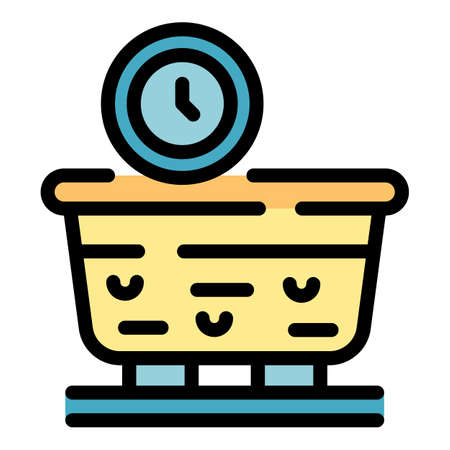 Coagulation dairy icon. Outline coagulation dairy vector icon color flat isolatedのイラスト素材