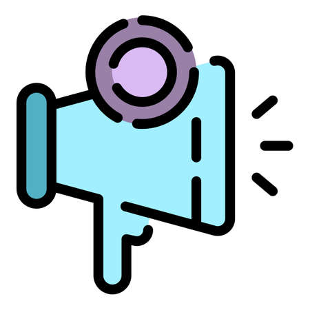 Advertising service icon. Outline advertising service vector icon color flat isolatedのイラスト素材