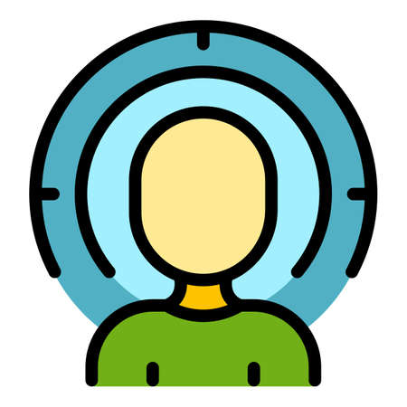 Target audience icon. Outline target audience vector icon color flat isolatedのイラスト素材